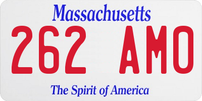 MA license plate 262AM0