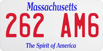 MA license plate 262AM6