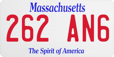 MA license plate 262AN6