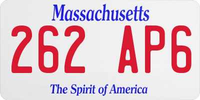 MA license plate 262AP6