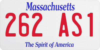 MA license plate 262AS1