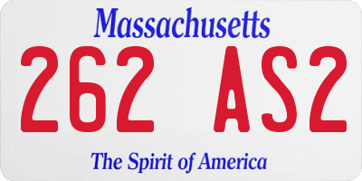 MA license plate 262AS2