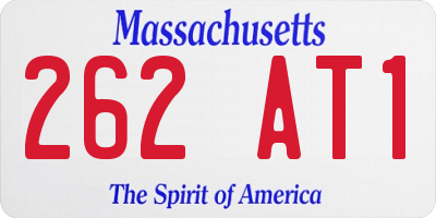 MA license plate 262AT1