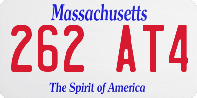 MA license plate 262AT4