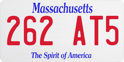 MA license plate 262AT5