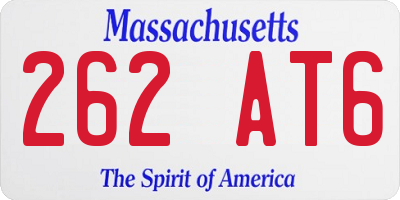 MA license plate 262AT6