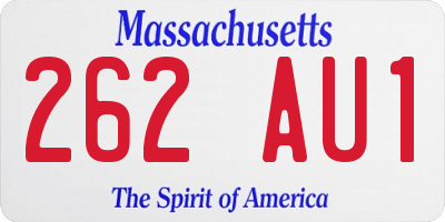 MA license plate 262AU1