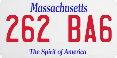 MA license plate 262BA6