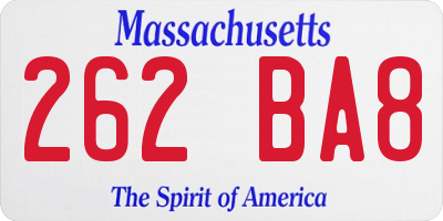 MA license plate 262BA8