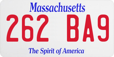 MA license plate 262BA9