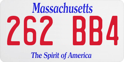 MA license plate 262BB4