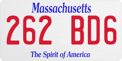 MA license plate 262BD6