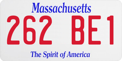 MA license plate 262BE1