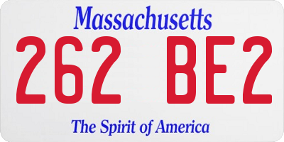 MA license plate 262BE2