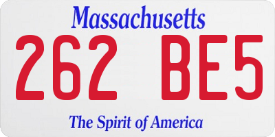 MA license plate 262BE5