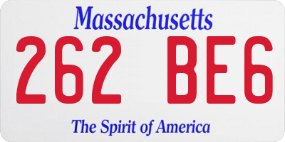 MA license plate 262BE6