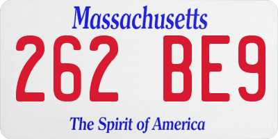 MA license plate 262BE9
