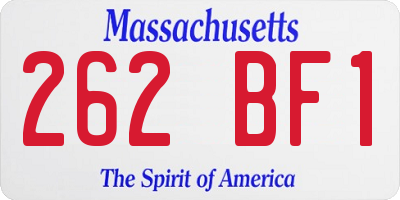 MA license plate 262BF1