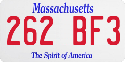 MA license plate 262BF3