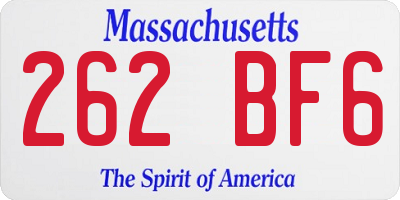 MA license plate 262BF6