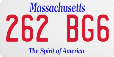 MA license plate 262BG6