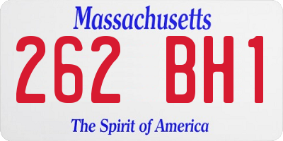 MA license plate 262BH1