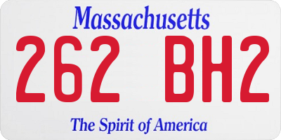MA license plate 262BH2