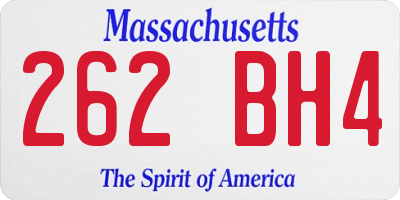 MA license plate 262BH4