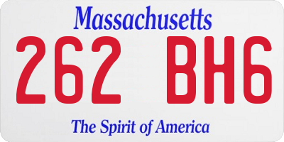 MA license plate 262BH6