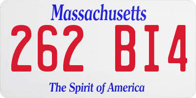 MA license plate 262BI4