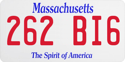 MA license plate 262BI6