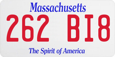 MA license plate 262BI8