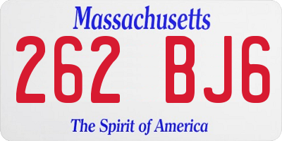 MA license plate 262BJ6
