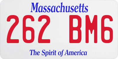MA license plate 262BM6