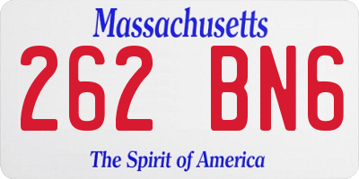 MA license plate 262BN6