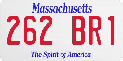 MA license plate 262BR1