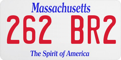 MA license plate 262BR2