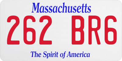 MA license plate 262BR6