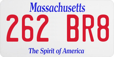 MA license plate 262BR8
