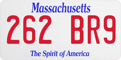 MA license plate 262BR9