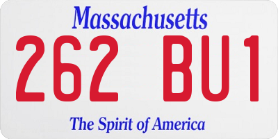 MA license plate 262BU1