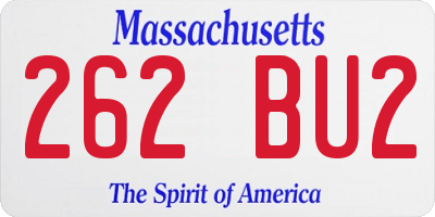MA license plate 262BU2