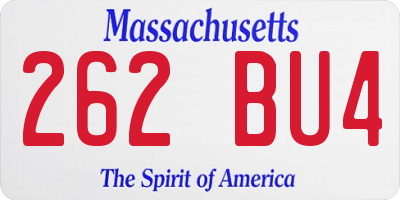 MA license plate 262BU4