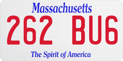 MA license plate 262BU6