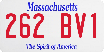 MA license plate 262BV1