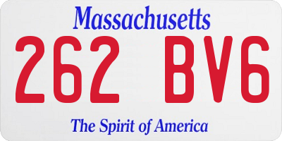 MA license plate 262BV6