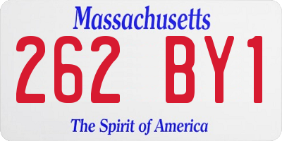 MA license plate 262BY1