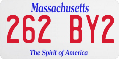 MA license plate 262BY2