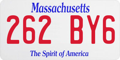 MA license plate 262BY6