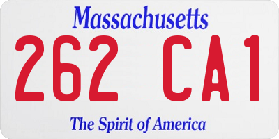 MA license plate 262CA1